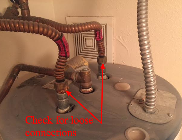 Water heater inlet and outlet pipes